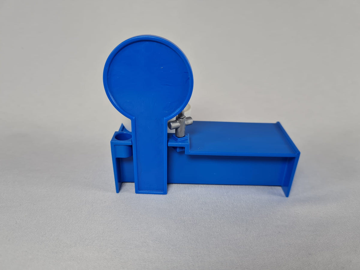 Playmobil blauer Waschtisch mit Spiegel und weißen Körben-Badezimmer-Ersatzteil-Zubehör - 0405