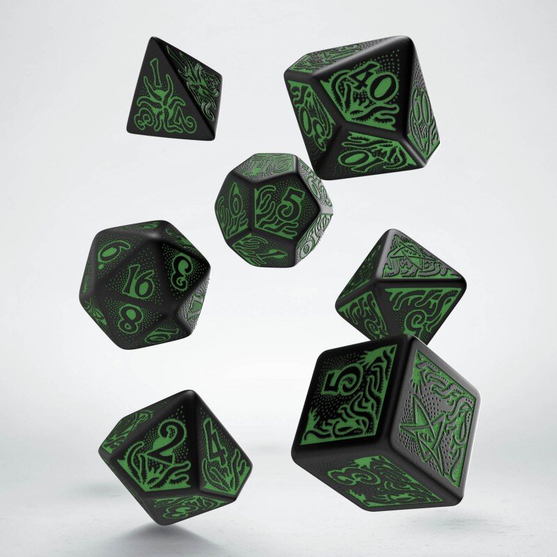 Call of Cthulhu: 7th Edition Dice Set (7) - Schwarz & Grün - Würfel
