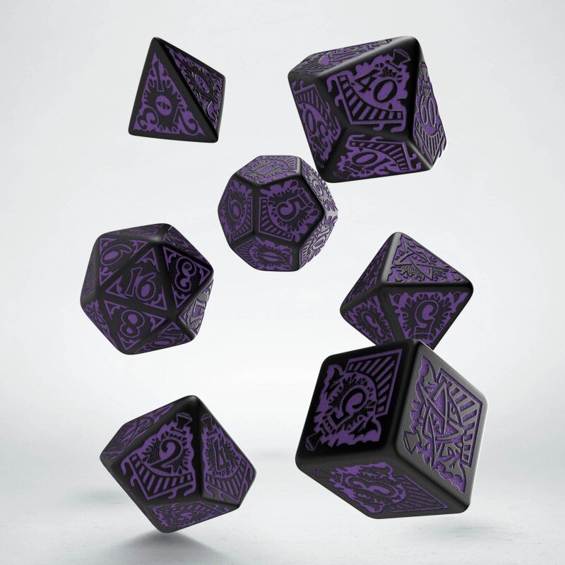 Call of Cthulhu: Horror on the Orient Express - black & purple Dice Set (7) - Würfel