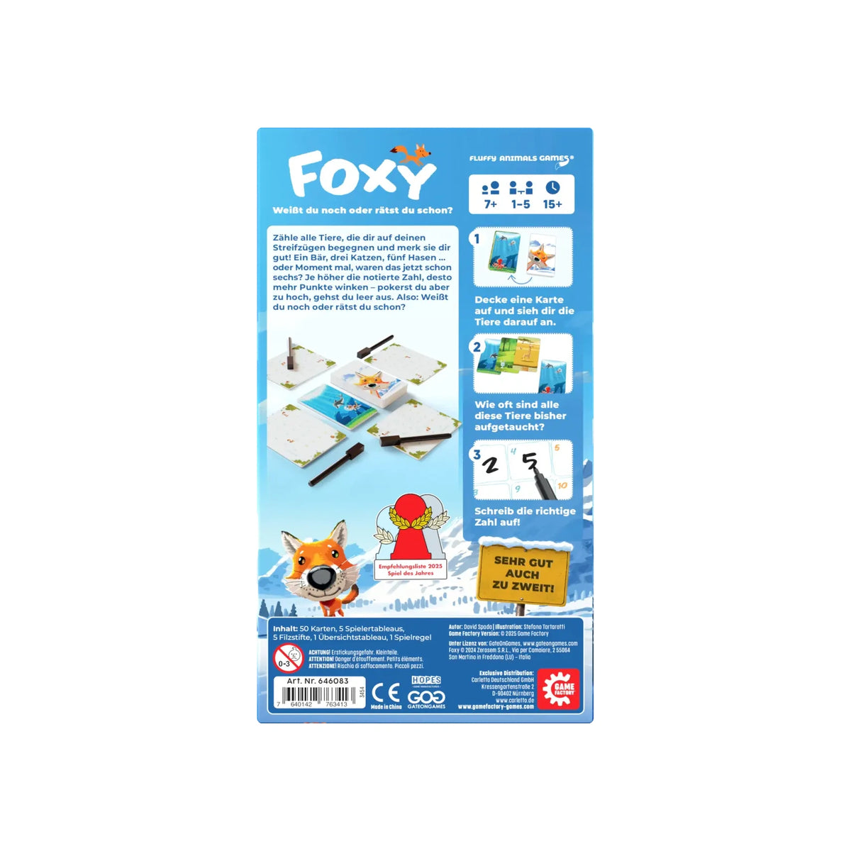 Game Factory - Foxy *Empfehlungsliste 2025 Spiel des Jahres*