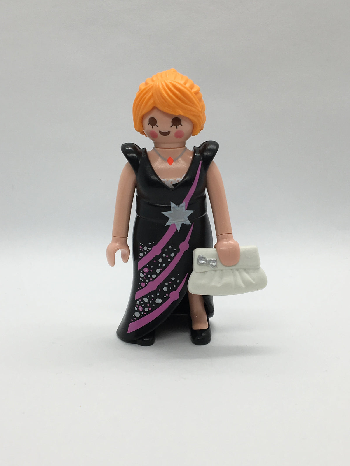 Playmobil Frau im Abendkleid - schwarz - mit weißer Tasche - Figur - C1892