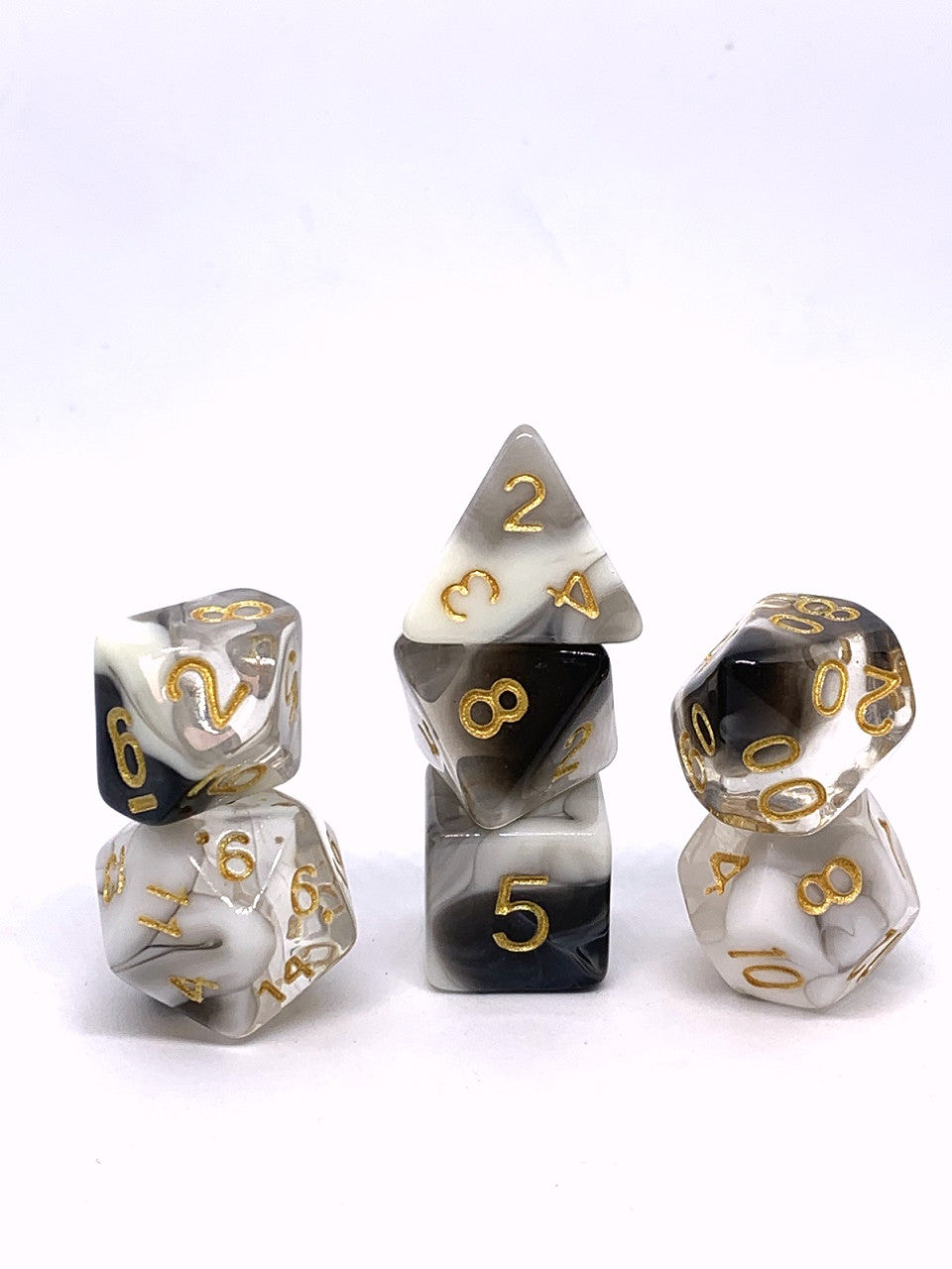 Dice4friends - Würfelset Transparent: Nebula Marble (7)
