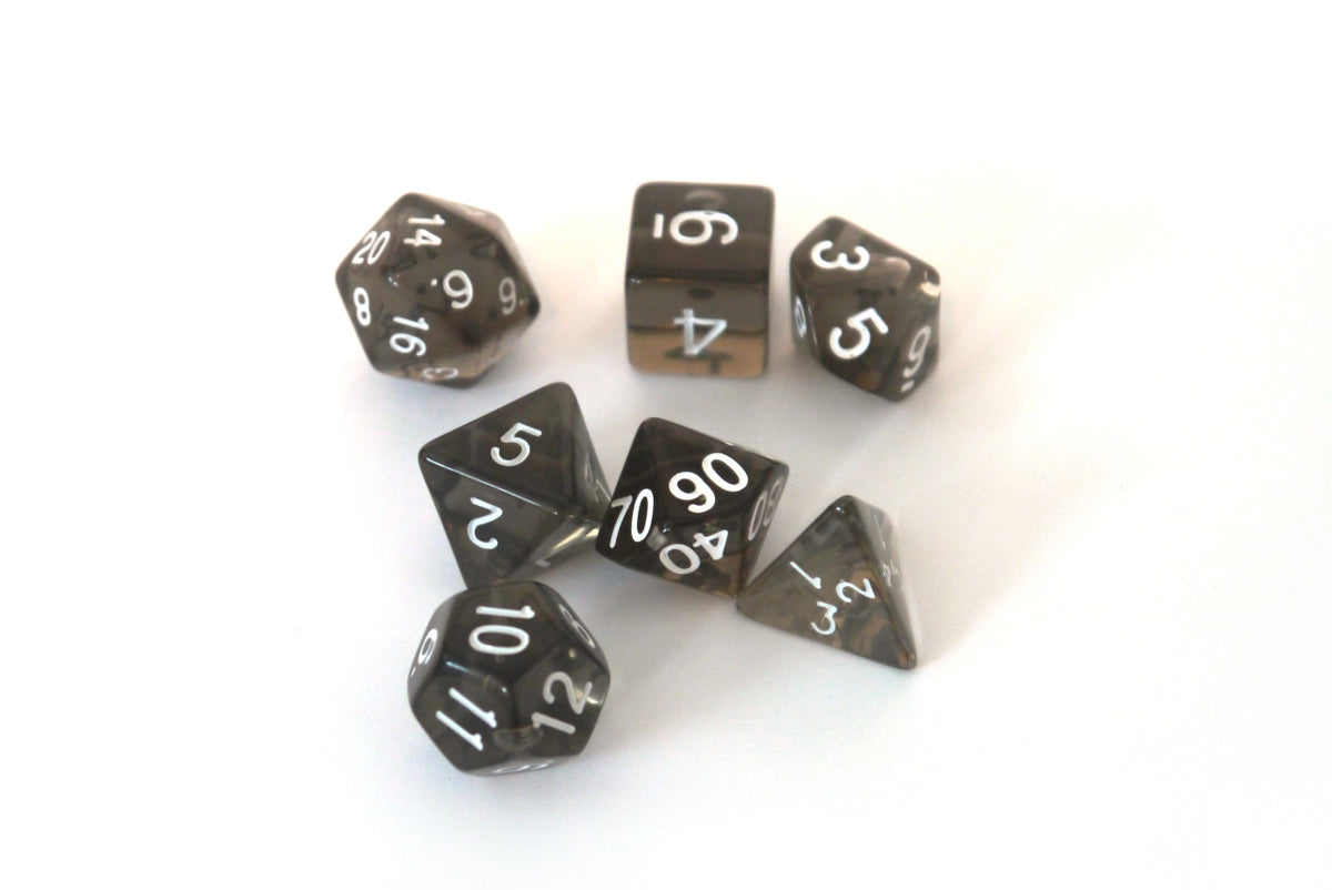 Dice4friends - Würfelset Transparent: Smokey (7)