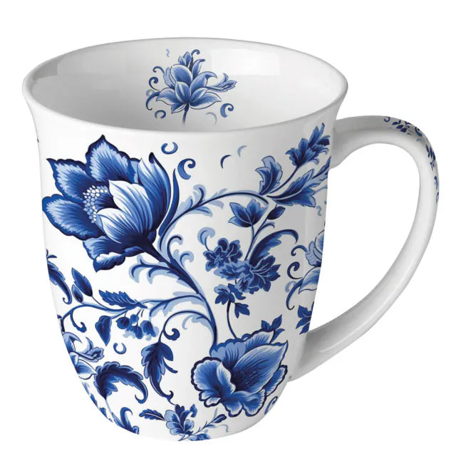 Ambiente- Tasse 0.4 L - Blumen Delft Blau