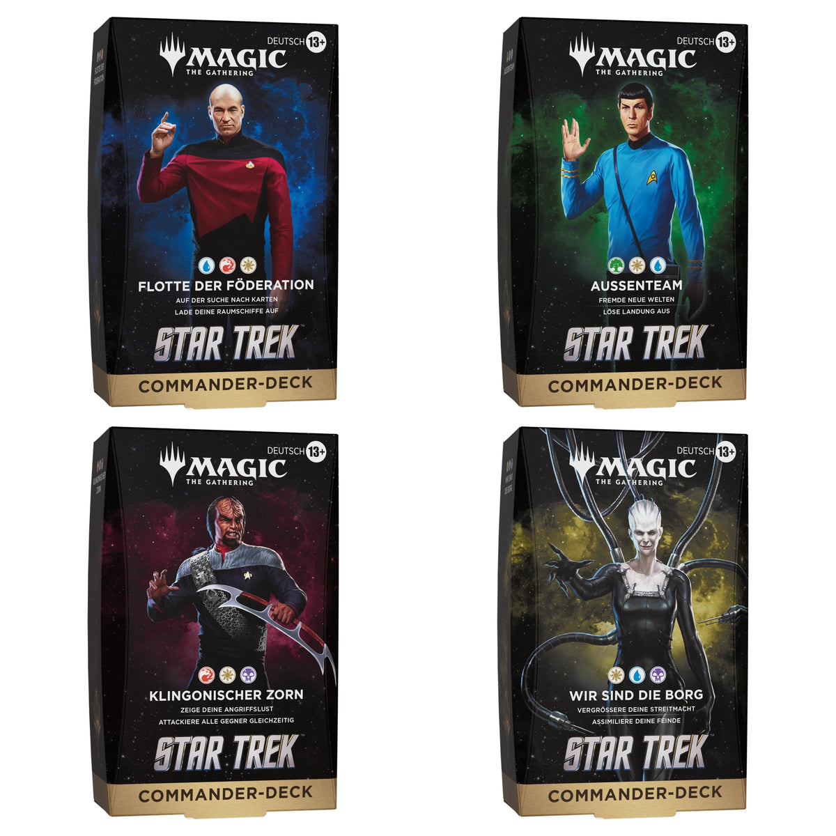 Magic The Gathering – Star Trek - Commander-Deck-Display (4 Decks) - Deutsch