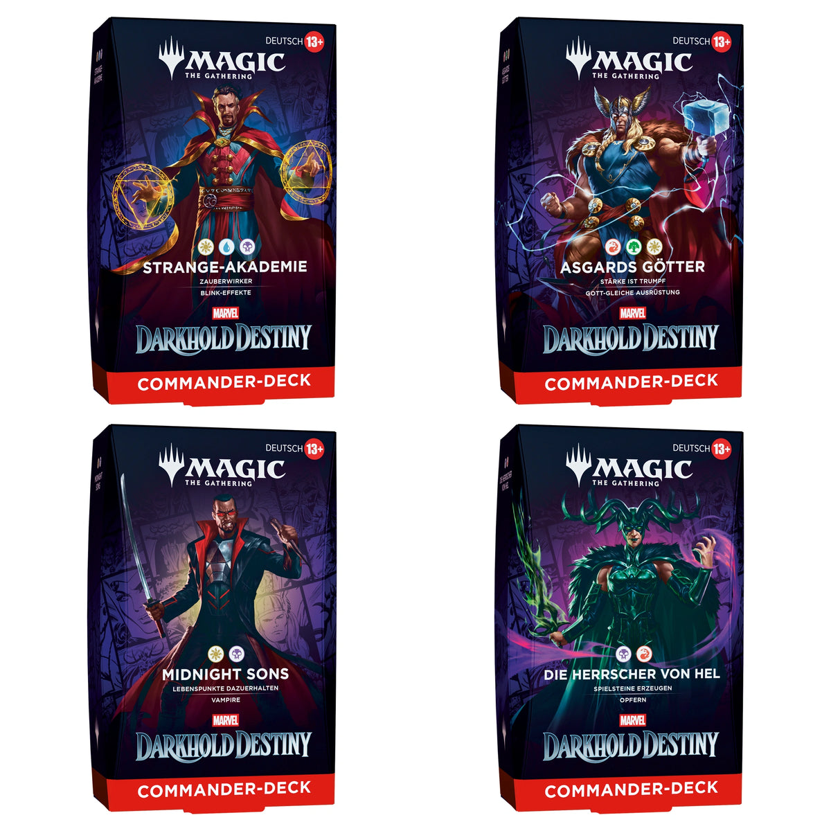 Magic The Gathering - Marvel: Darkhold Destiny - Commander Deck Set (alle 4 Decks) - Deutsch