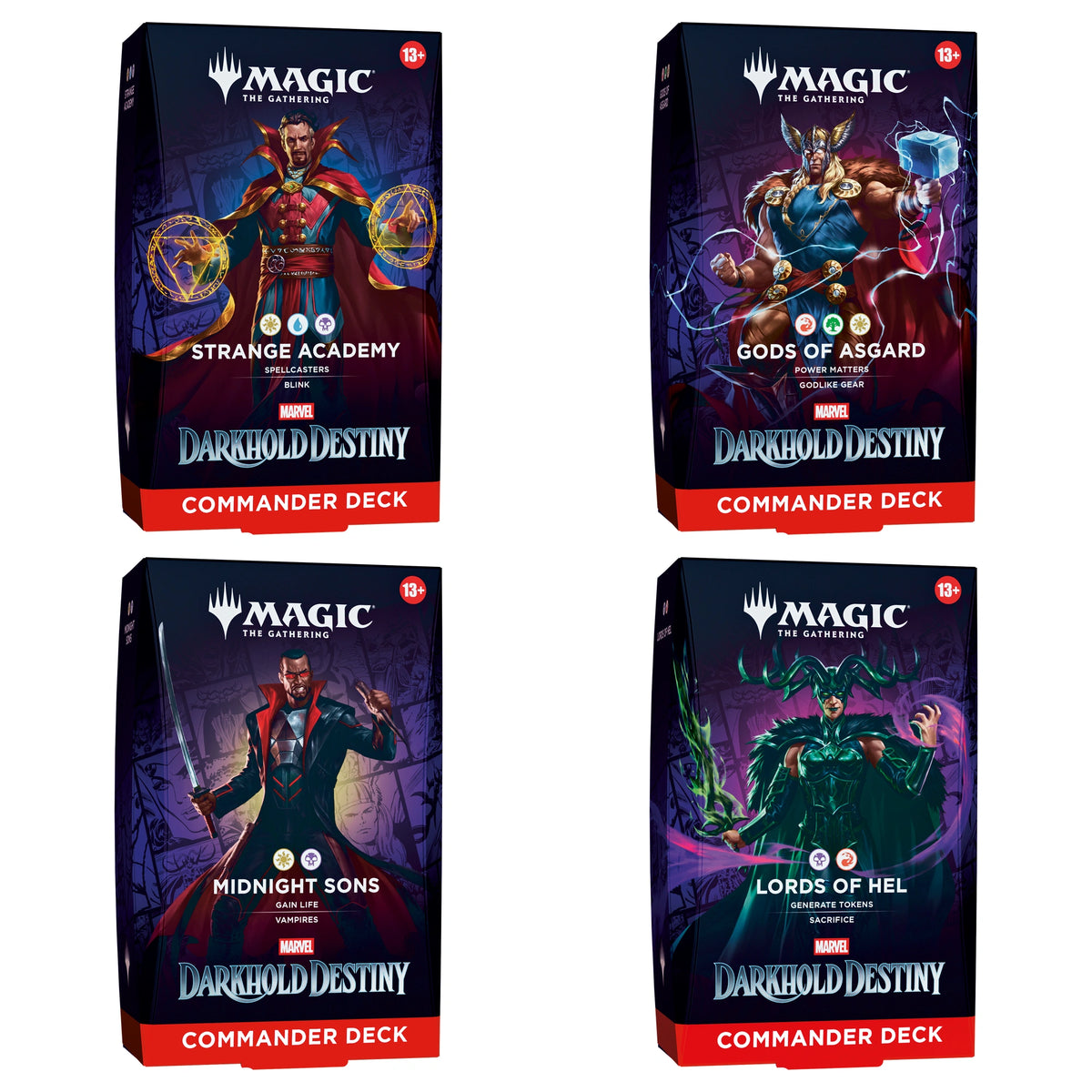 Magic The Gathering - Marvel: Darkhold Destiny - Commander Deck Set (alle 4 Decks) - Englisch