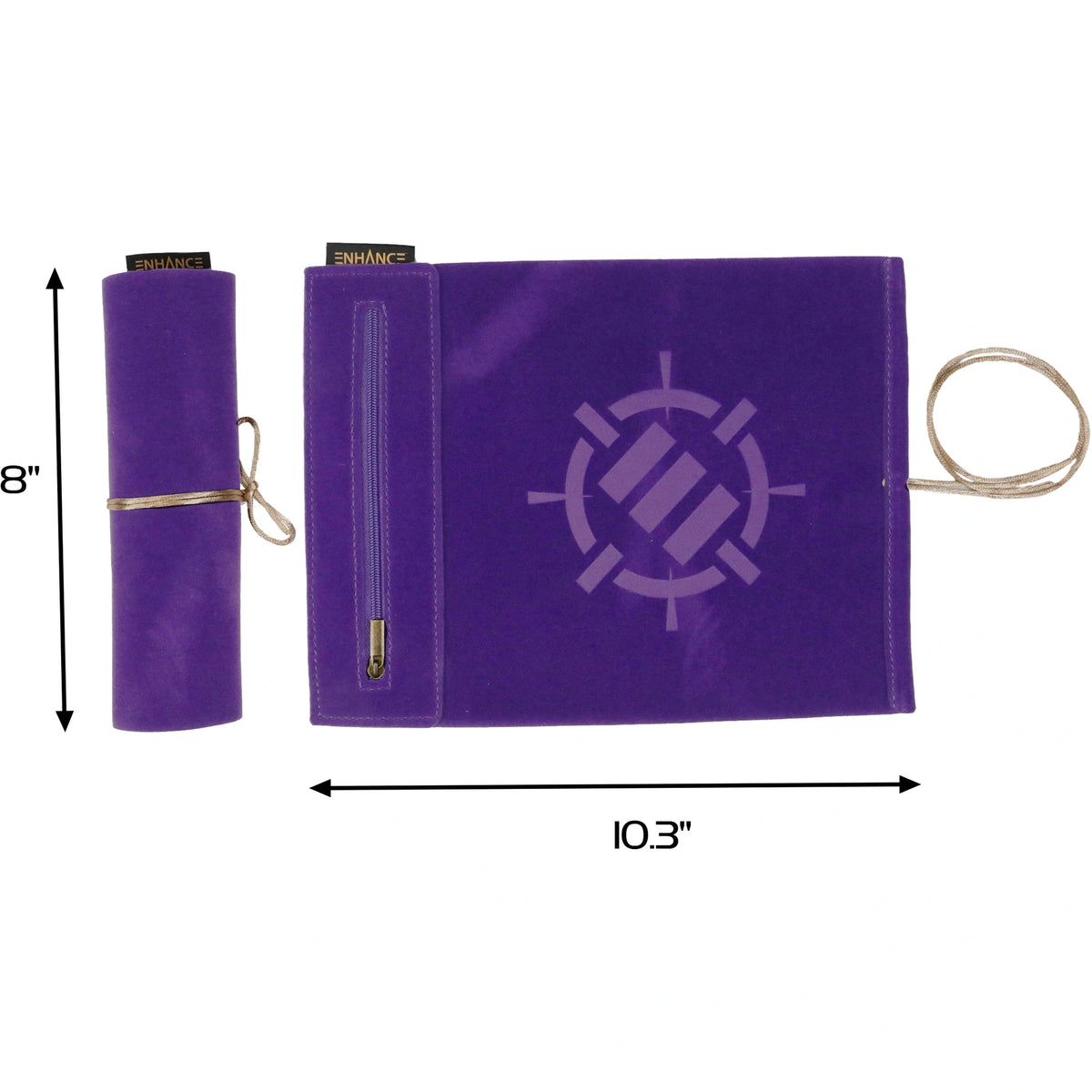 Enhance Gaming - Roll On A Scroll - Dice Case & 7-teiliges Acryl-Würfelset - Lila