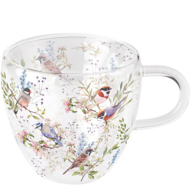 Ambiente - Doppelwandiges Glas 0,2L - Vögel