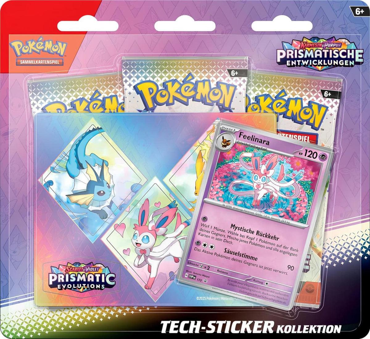 Pokémon Karmesin & Purpur - Prismatische Entwicklungen - Tech-Sticker-Kollektion (3 Booster) Feelinara - deutsch