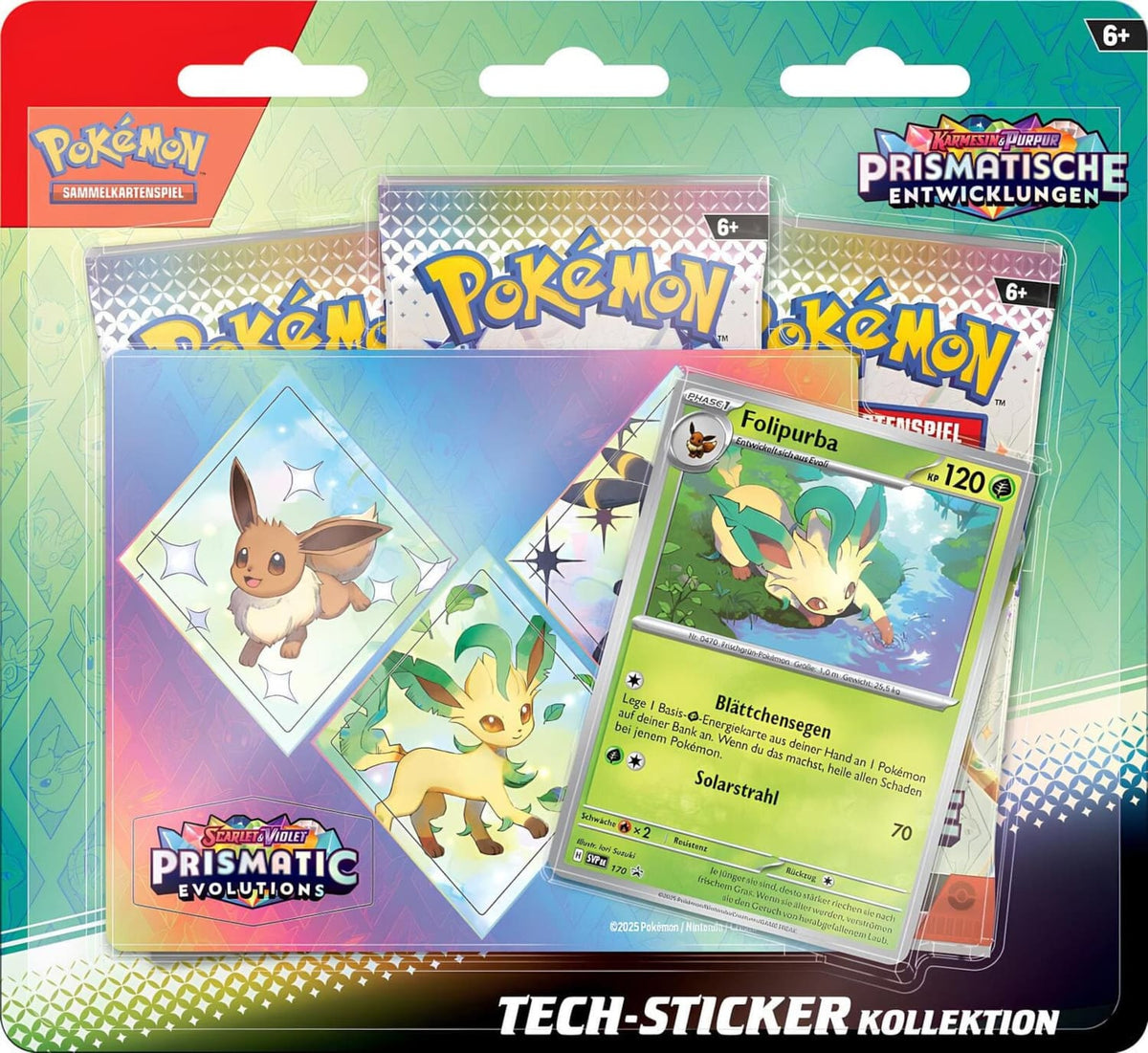 Pokémon Karmesin & Purpur - Prismatische Entwicklungen - Tech-Sticker-Kollektion (3 Booster) Folipurba - deutsch