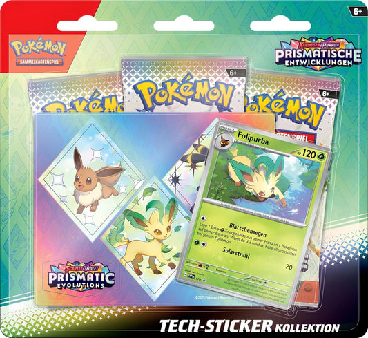 Pokémon Karmesin & Purpur - Prismatische Entwicklungen - Tech-Sticker-Kollektion (3 Booster) Folipurba - deutsch