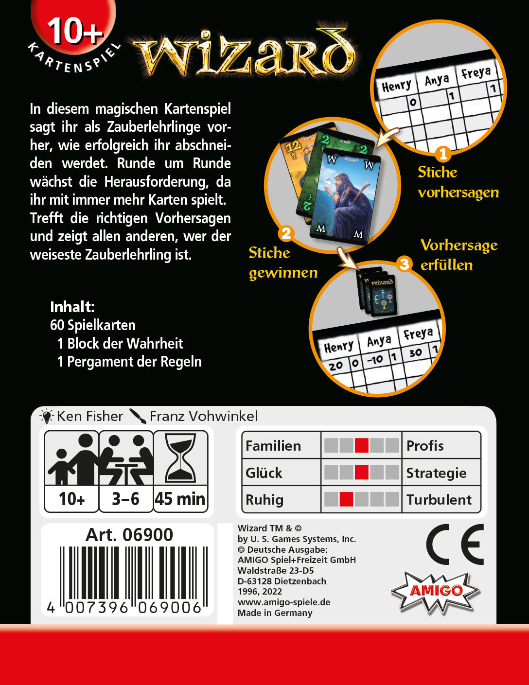 Amigo 06900 - Wizard -  Kartenspiel ab 10 Jahre, 3-6 Spieler