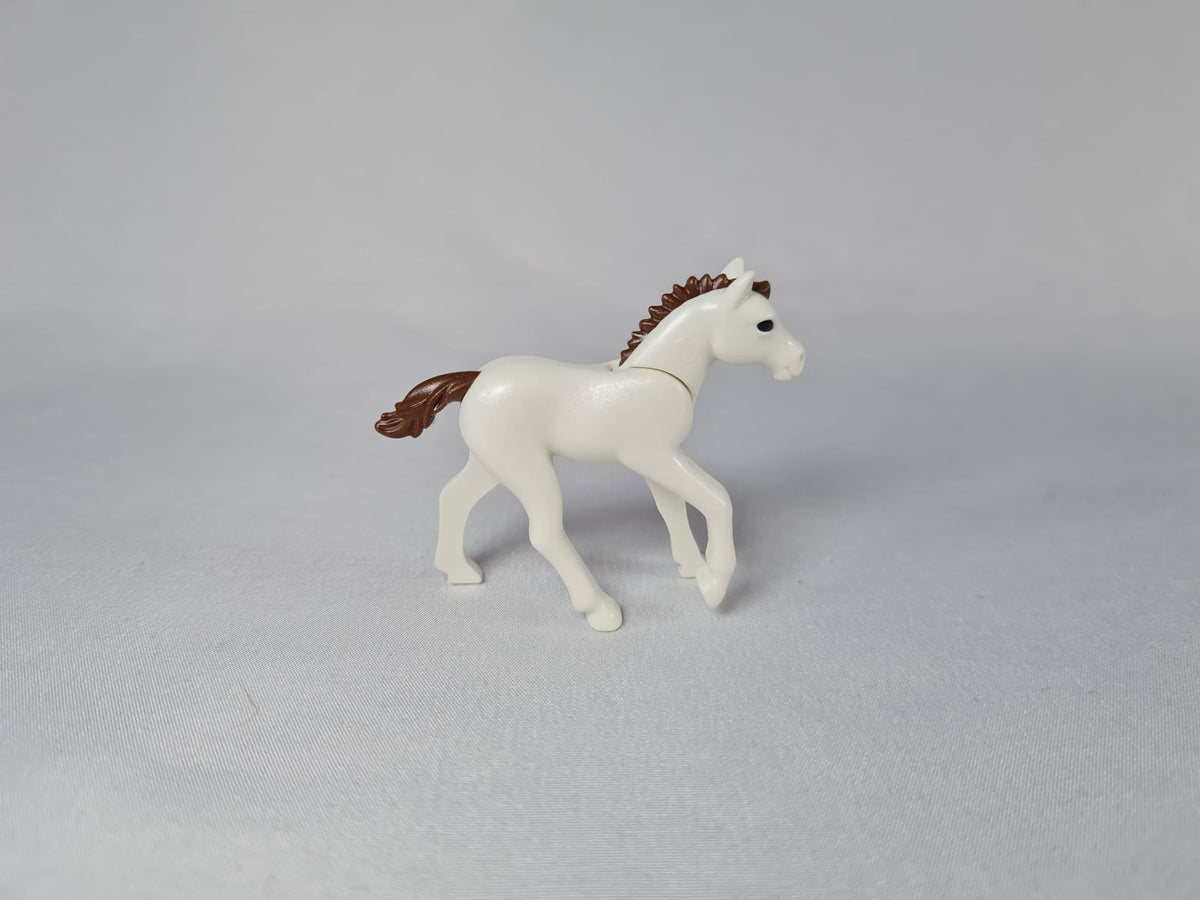 Playmobil Pony Fohlen weiß mit brauner Mähne - 0497