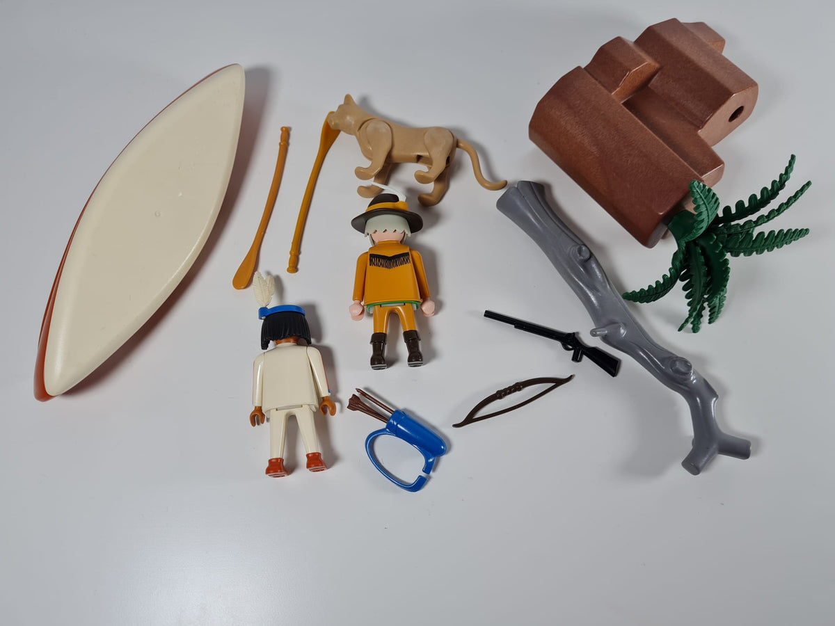 Playmobil Indianerkanu mit Indianer und Trapper 3875