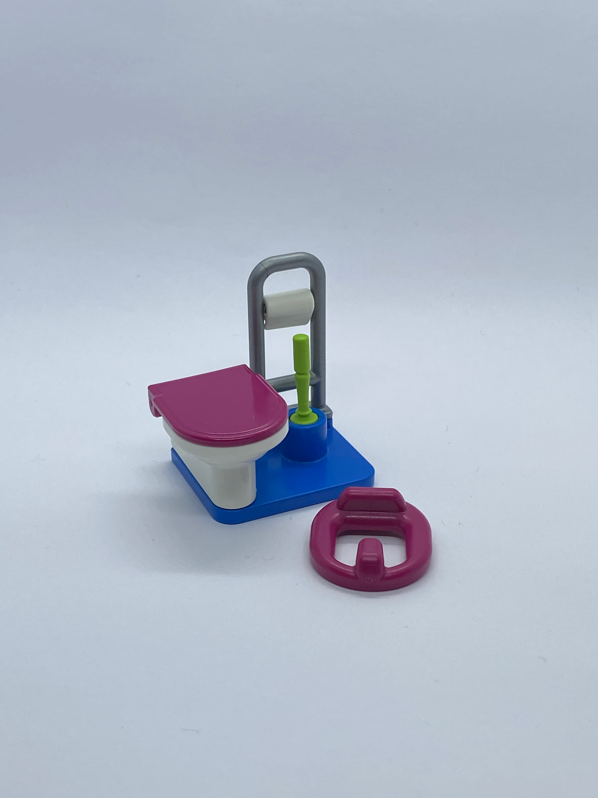 Playmobil Toilette mit Klopapier-Ständer und Klobürste-Badezimmer-Zubehör