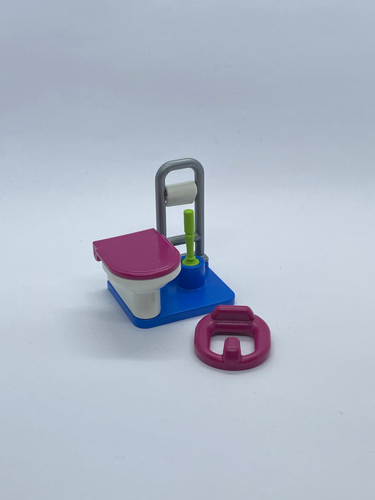 Playmobil Toilette mit Klopapier-Ständer und Klobürste-Badezimmer-Zubehör