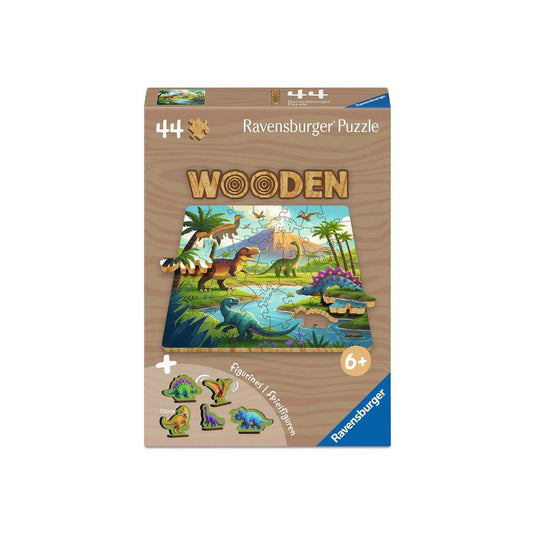 Ravensburger - Dinosaurier Welt - Holzpuzzle - 44 Teile + Spielfiguren