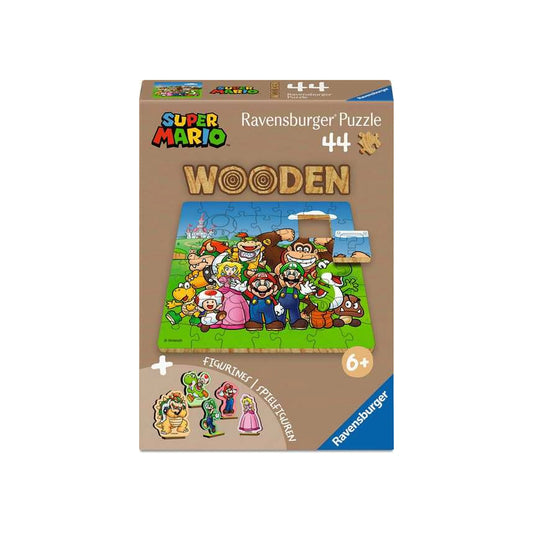 Ravensburger - Super Mario und seine Welt - Holzpuzzle - 44 Teile + Spielfiguren