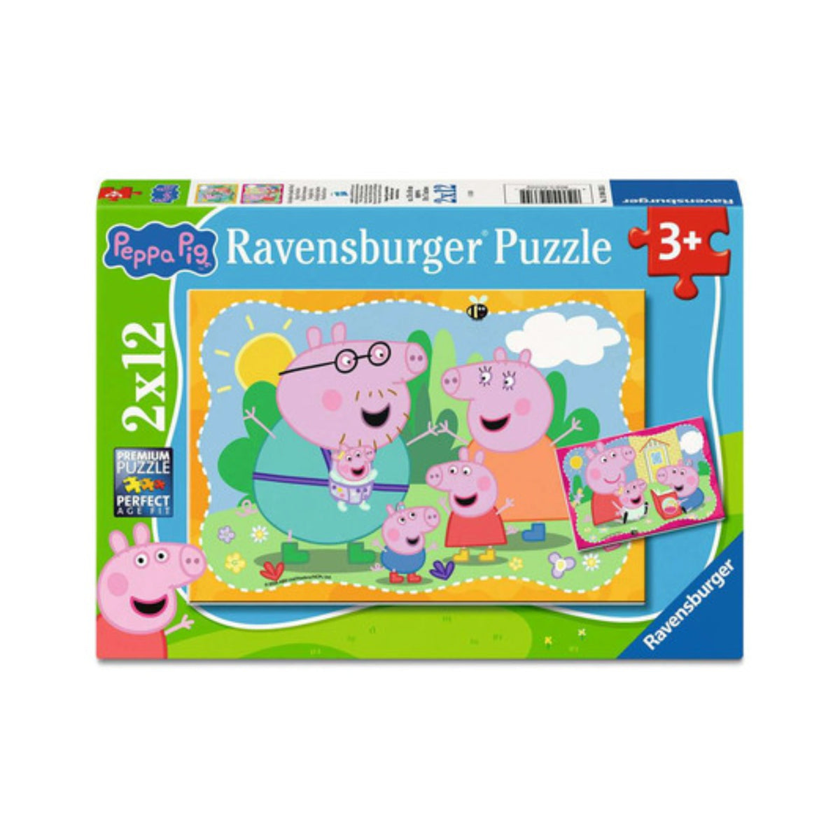 Ravensburger  - Peppa Pig: Glückliche Familie Wutz - Kinderpuzzle - 2x12 Teile