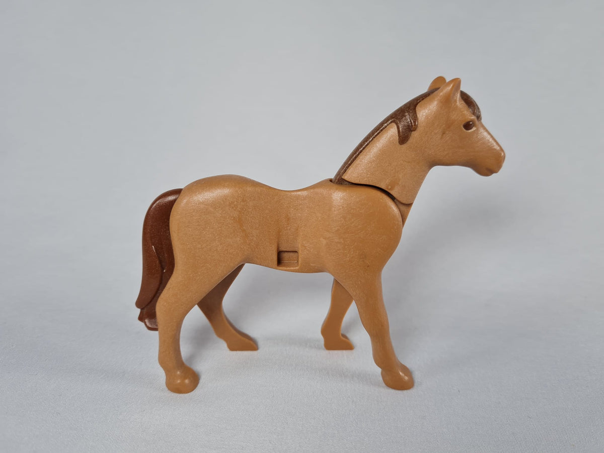 Playmobil Pferd hellbraun mit dunkelbrauner Mähne - 0498