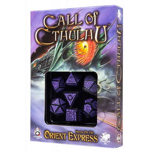 Call of Cthulhu: Horror on the Orient Express - black & purple Dice Set (7) - Würfel