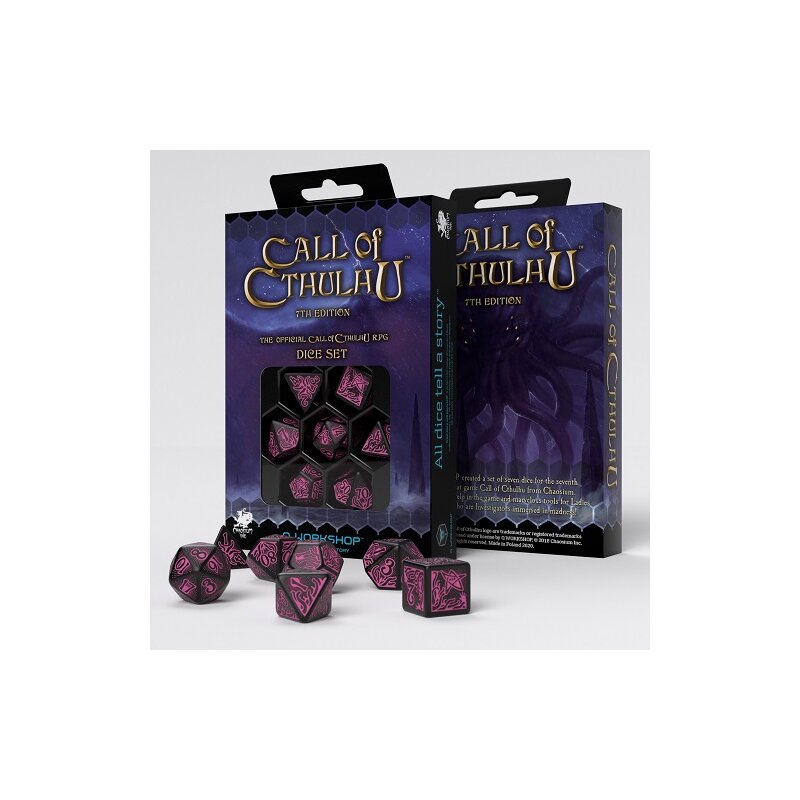 Call of Cthulhu: 7th Edition Dice Set (7) - Schwarz & Magenta - Würfel