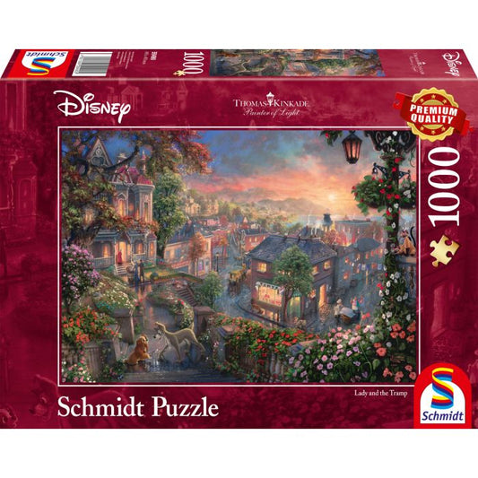 Schmidt Spiele - Disney - Thomas Kinkade: Susi und Strolch - Puzzle - 1000 Teile