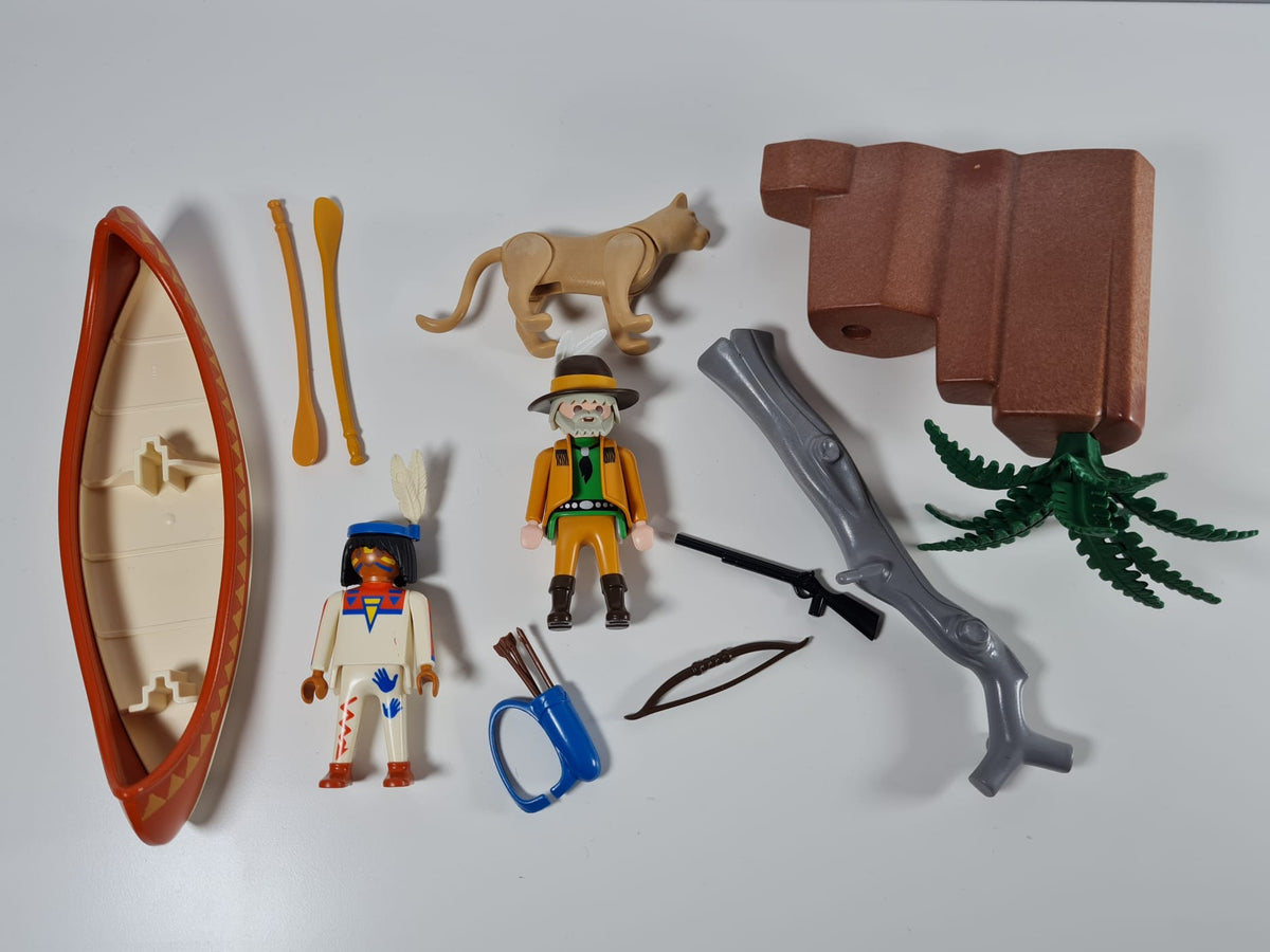 Playmobil Indianerkanu mit Indianer und Trapper 3875