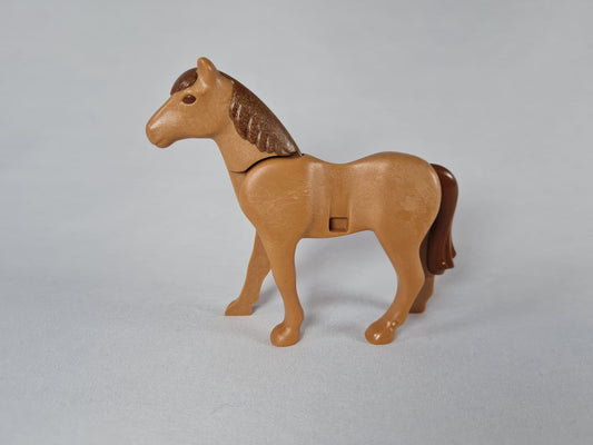 Playmobil Pferd hellbraun mit dunkelbrauner Mähne - 0498