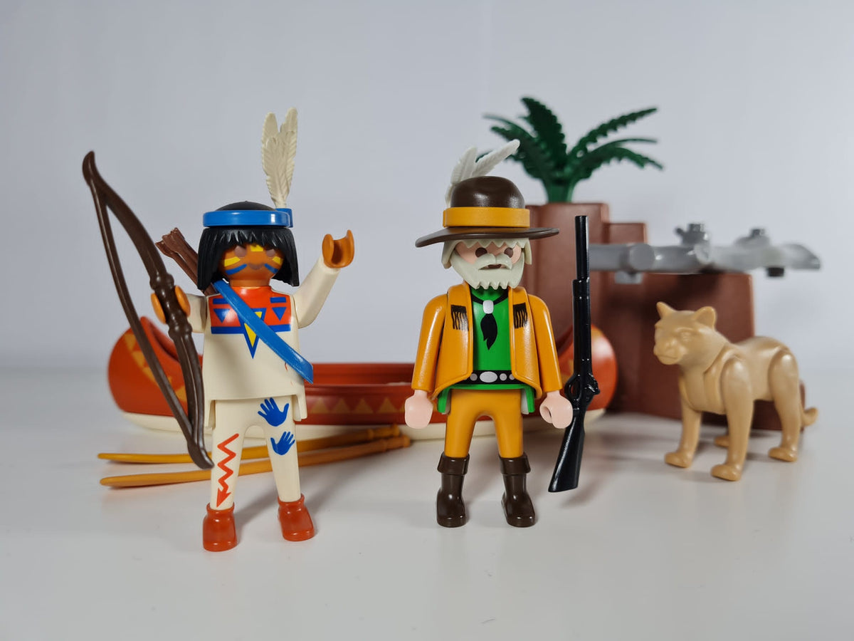 Playmobil Indianerkanu mit Indianer und Trapper 3875