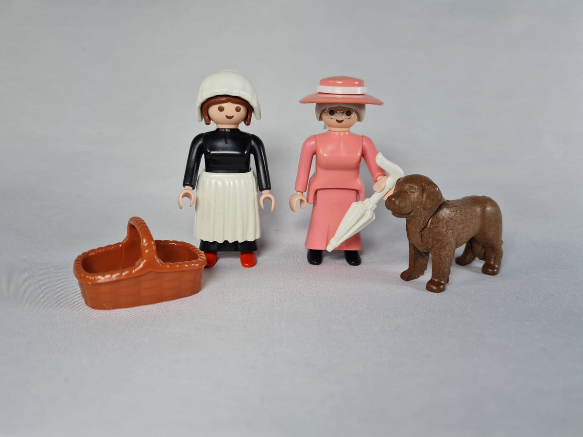 Playmobil Dame mit Magd und Hund (5500) - Nostalgie - 0442