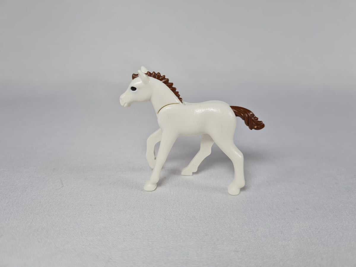 Playmobil Pony Fohlen weiß mit brauner Mähne - 0497