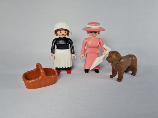 Playmobil Dame mit Magd und Hund (5500) - Nostalgie - 0442