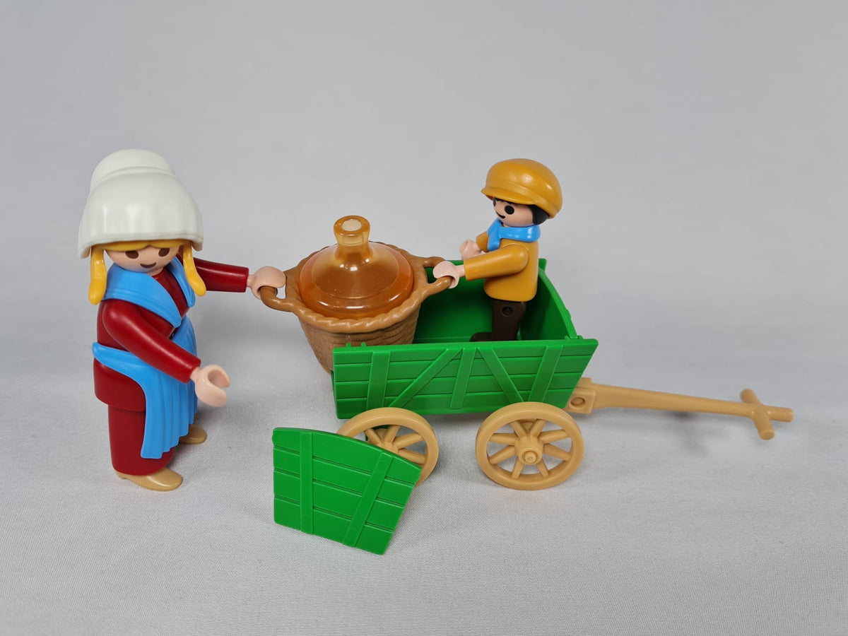 Playmobil Bäuerin und Kind mit Ziehwagen - 5501