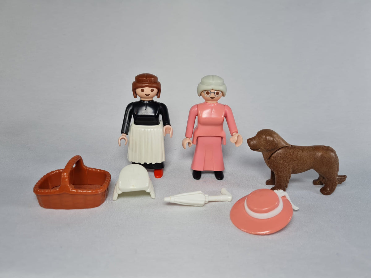 Playmobil Dame mit Magd und Hund (5500) - Nostalgie - 0442