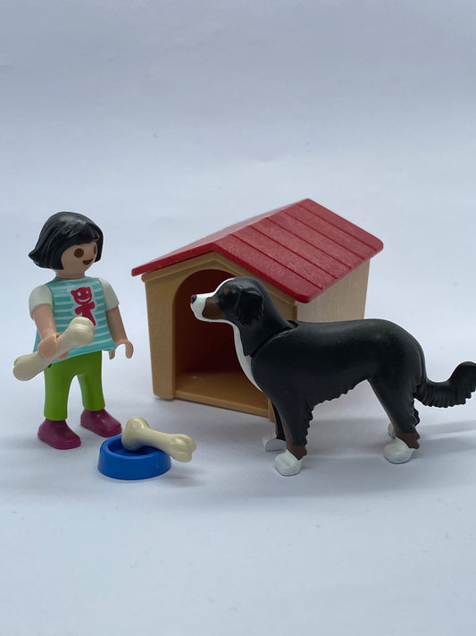 Playmobil Mädchen mit Hund und Hundehütte - 9321