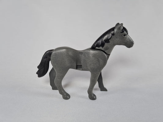 Playmobil dunkelgraues Pferd mit schwarzer Mähne - 0499