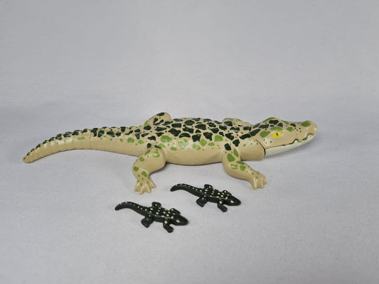 Playmobil Krokodil Mutter mit 2 Jungtieren - Ersatzteil - Zoo - Safari - Tiere - 0468