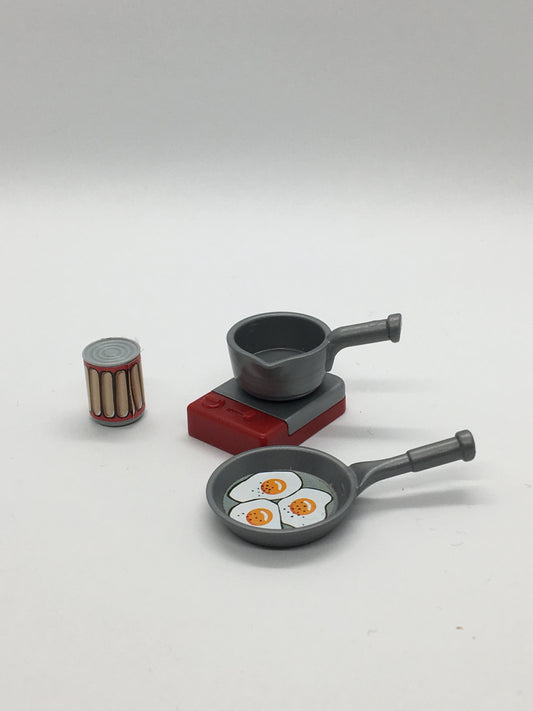Playmobil Kochplatte mit Topf und Pfanne - C1501