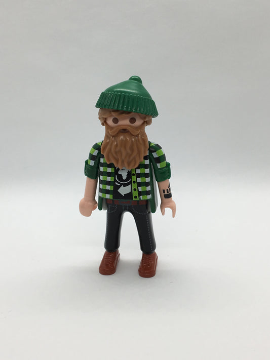Playmobil Mann - grün-schwarz kariertes Hemd - Figur - C1909