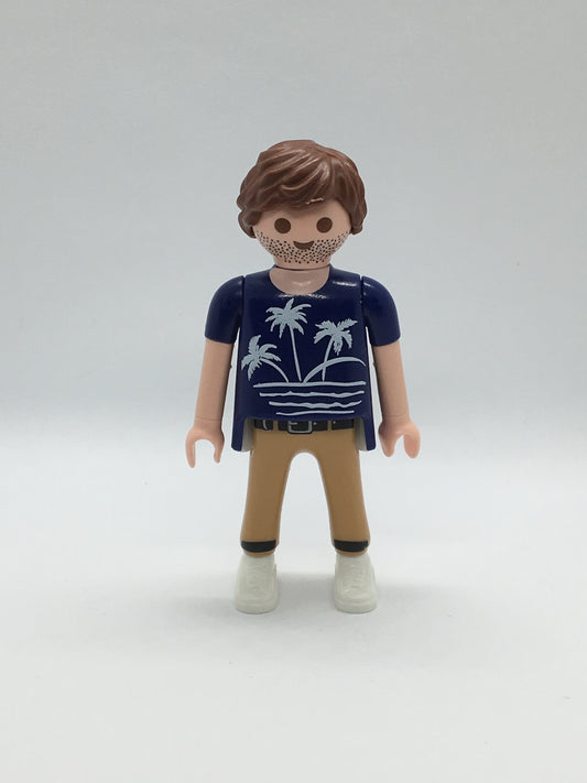 Playmobil Mann - blaues T-Shirt mit Palmendruck - Figur - C1966