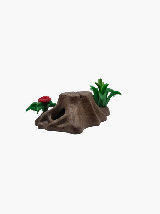 Playmobil - Baumstumpf mit Höhle, Pflanze und Blume- Pflanzen - N1300