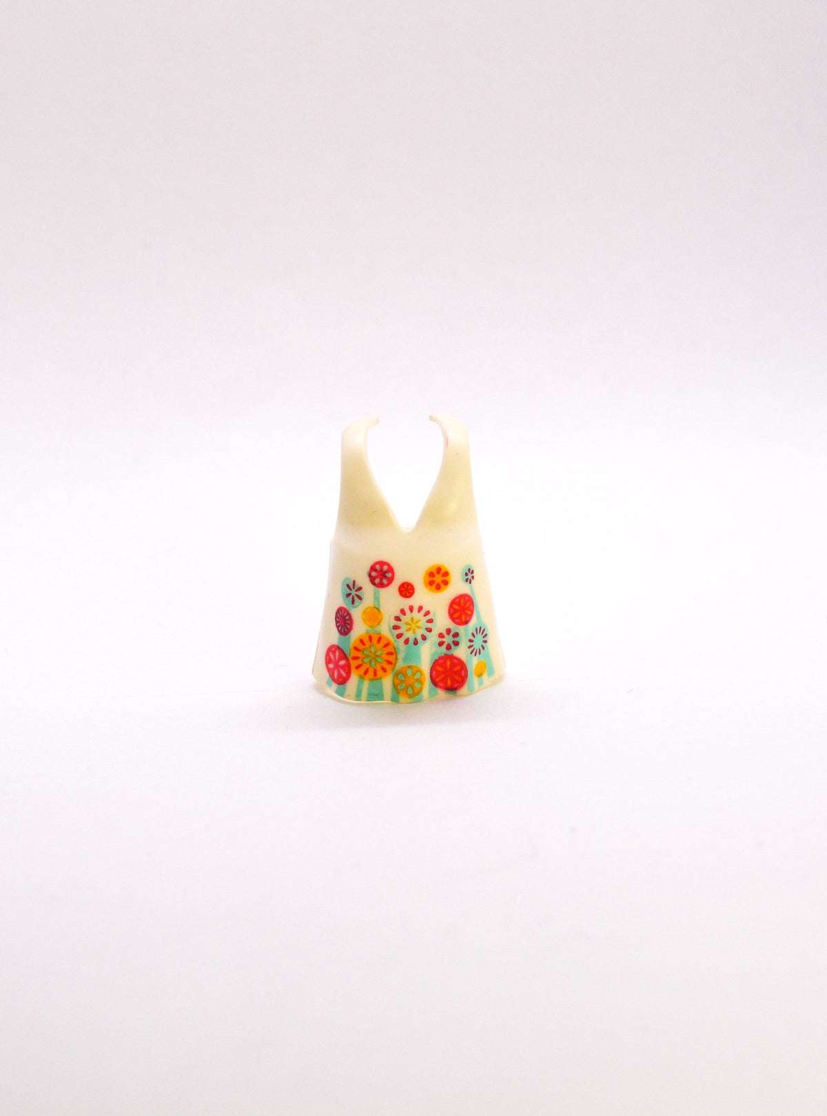 Playmobil Kleid - weiß mit Blumen - P0253