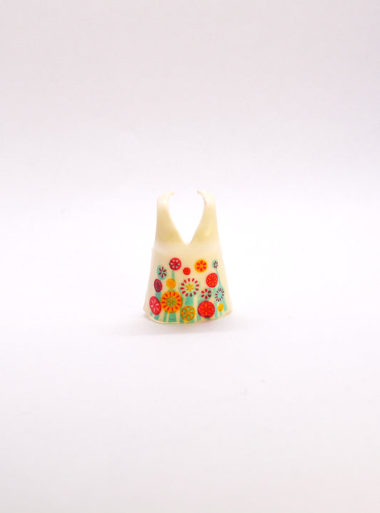 Playmobil Kleid - weiß mit Blumen - P0253