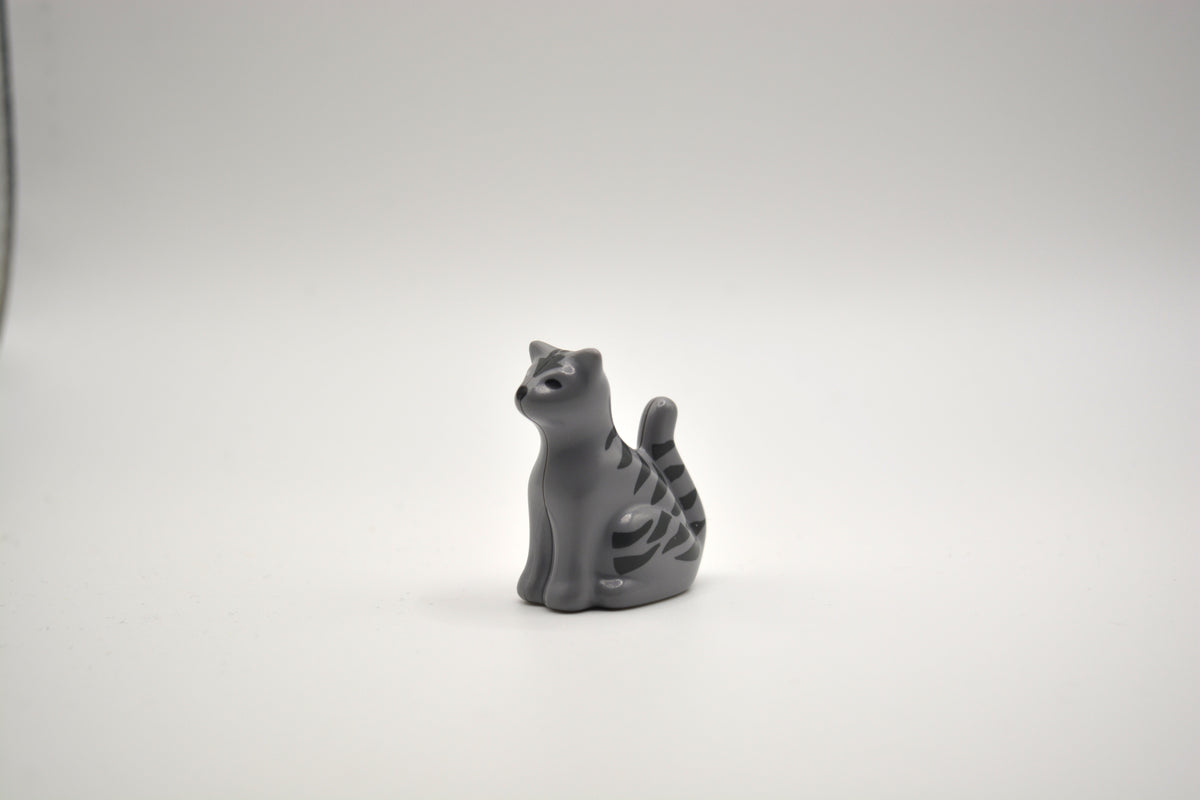 Playmobil 123 -Katze sitzend grau mit Streifen - P0750