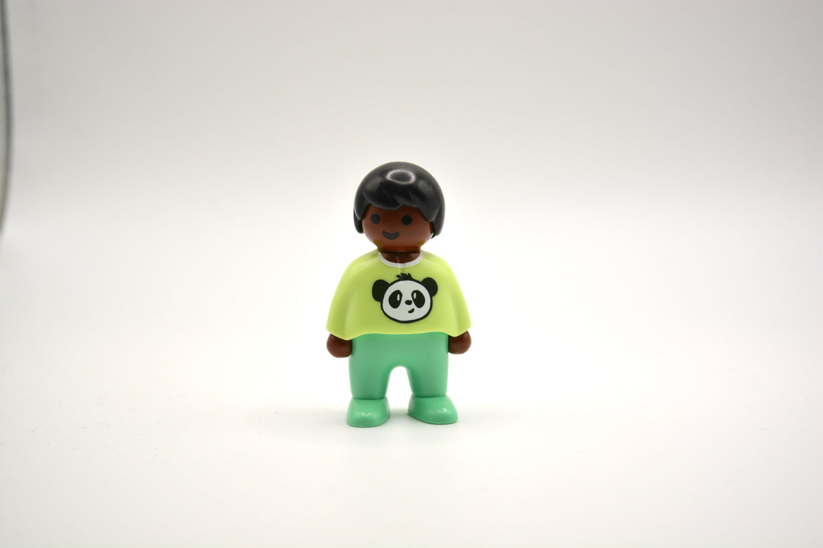 Playmobil 123 -Junge grüner Pulli mit Pandabär -P0755