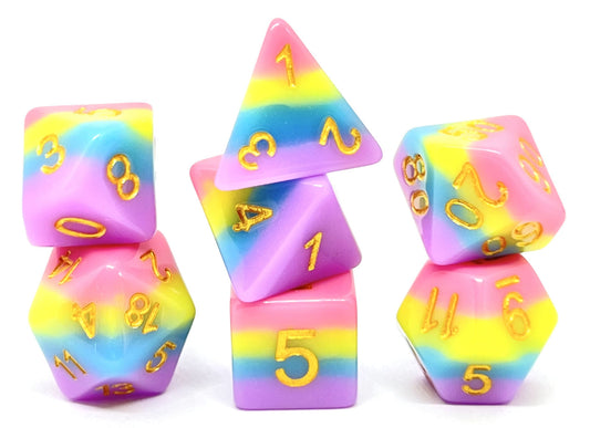 Dice4friends - Würfelset Creamy: Rainbow (7)