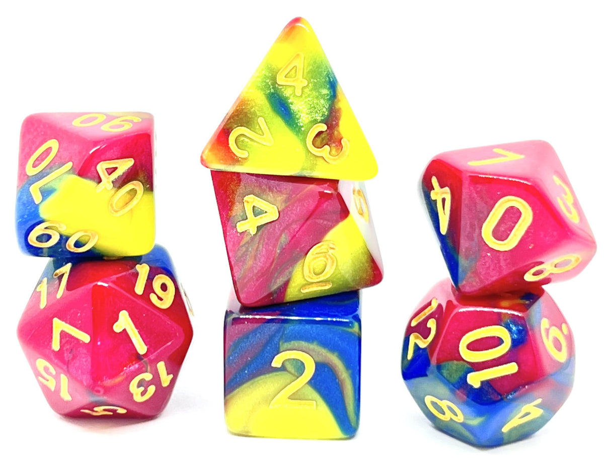 Dice4friends - Würfelset: Harlekin (7)