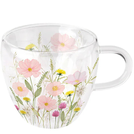 Ambiente - Doppelwandiges Glas 0,2 - Pastel Blumen